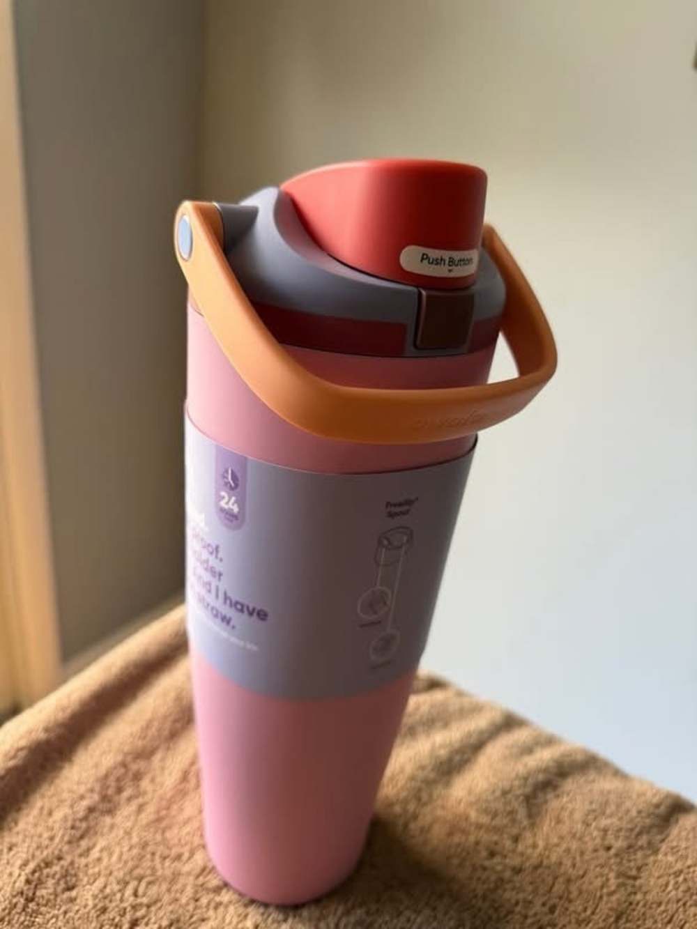 Owala FreeSip 40 oz Tumbler – Pink/Lilac Colorblock – New